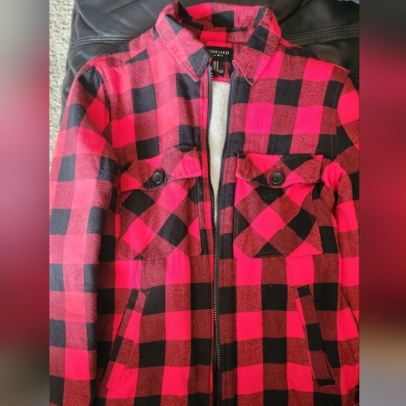Forever 21 Jackets & Blazers - Fleece Lined Red/blk Flannel